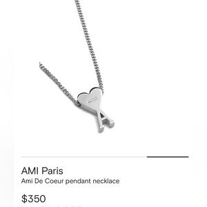 AMI Paris Silver Pendant Necklace Alexandre Mattiussi